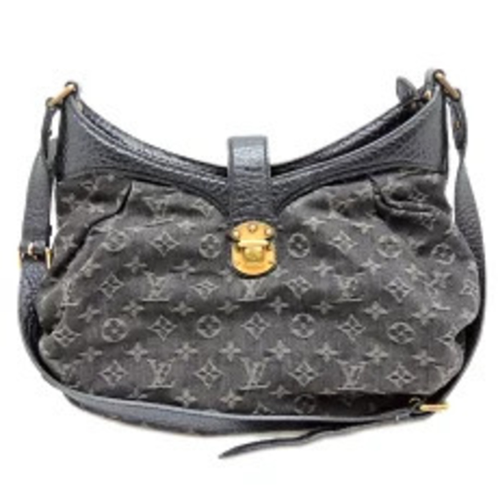 Louis Vuitton Monogram Denim Shoulder Bag Noir Black